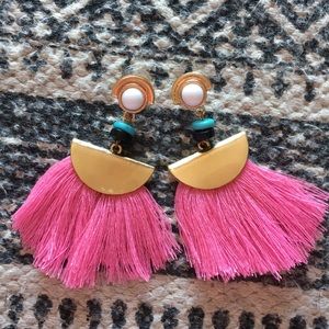 Pink tassel earrings
